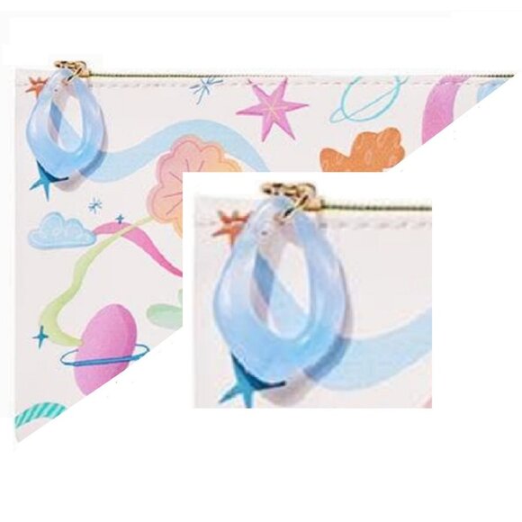 Ipsy Glam Bag Zippered Pouch Cosmetics Bag in Light Pink with Dreamy Designs - Picture 3 of 8